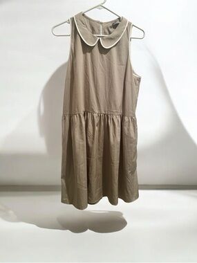 Sleeveless Khahi Peter Pan Collar Dress, Pockets,  Button Down Back Large